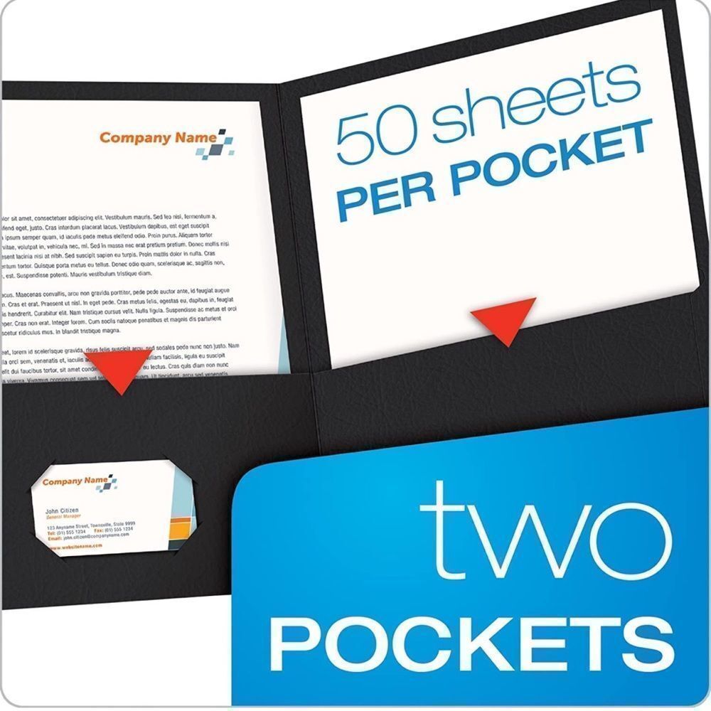 NIB Oxford Twin-Pocket Folders, Holds 100 Sheets, Box of 25
